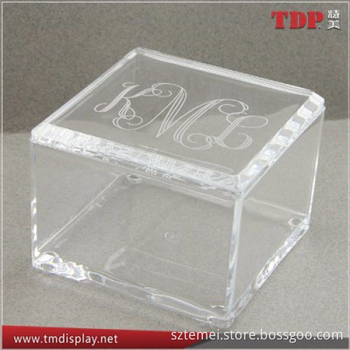 customized mini acrylic small box with engraved lid